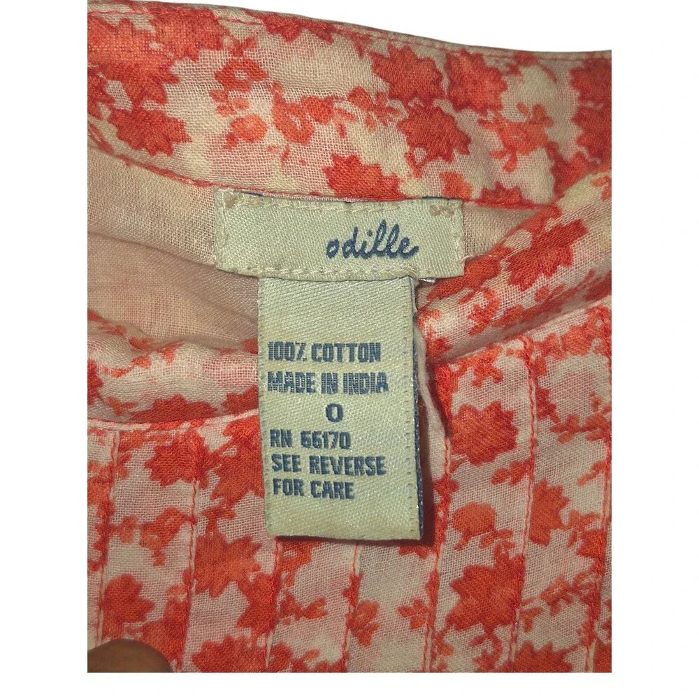 Anthropologie Odille Cream & Red Flowers A- Line Skirt Size 0 Coquette Spring